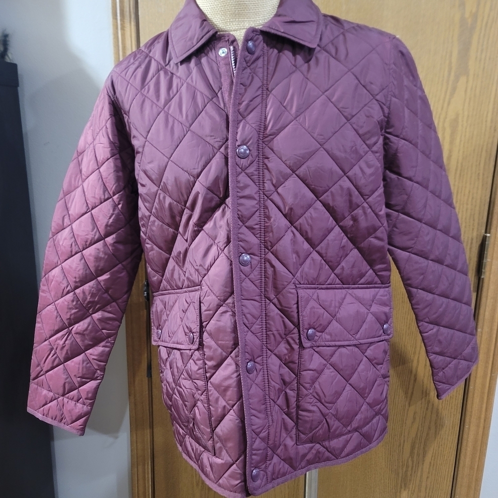 NWT UNTUCKit Wynnwood Quilted Jacket Burgundy Medium M NWOT